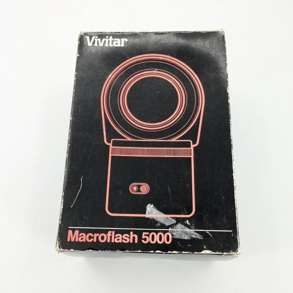 Vintage Vivitar Macroflash 5000 Camera Ring Flash Light Tested OGBOX NO ADAPTERS
